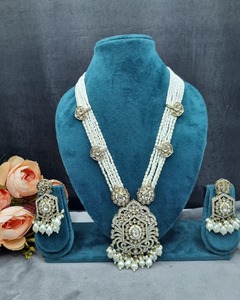 ชุดสร้อยคอจี้มุกมิ้นท์หรูหรา Ping Bling สไตล์คุณดันแบบดั้งเดิม สำหรับเจ้าสาว งานแต่งงาน งานเลี้ยง ของขวัญ ชุดเครื่องประดับ - Product Image 5