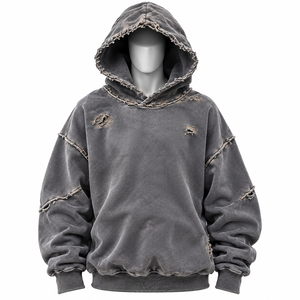 Sudadera con Capucha Extra Grande Unisex de Alta Calidad, 350 g/m², 100% Algodón, Estilo Vintage Lavado, con Costuras Visibles y Efecto Desgastado - Product Image 3