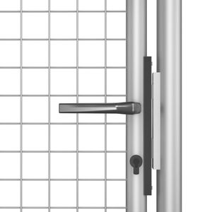 Portail de jardin en acier galvanisé argenté 39,4x59,1 pouces, design extérieur élégant - Product Image 4