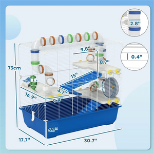 Gabbia per Criceti in Acciaio Inossidabile e Vetro (Grande, Piccola, Media, Modelli Personalizzati, Uso Interno) - Product Image 3