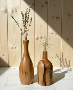 Jarrón de Madera Natural con Detalles en Madera, Decoración Contemporánea, Estilo Orgánico, Pieza de Arte en Madera, Centro de Mesa de Madera, Jarrón Decorativo para el Hogar - Product Image 5