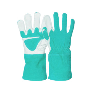 Gants de soudage TIG industriels en cuir de vachette lisse et croûte de cuir, ignifuges, équipement de protection individuelle pour la sécurité des mains lors du travail - Product Image 5