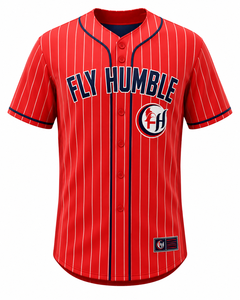 Camiseta de Béisbol Fly Humble para Hombre, Blanca con Rayas Finas, Manga Larga, Cuello en V, Cierre de Botones, Transpirable, Antibacteriana, 220g Poliéster - Product Image 3