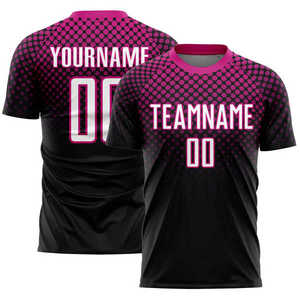 เสื้อฟุตบอลแบบซับลิเมชั่นสั่งทำพิเศษ ผ้าโพลีเอสเตอร์ 100% ระบายอากาศได้ดี สีดำ-เขียว สำหรับผู้ชาย พร้อมชื่อทีมและหมายเลข ซับเหงื่อ แห้งเร็ว แขนสั้น คอกลม - Product Image 2