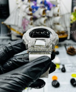 Reloj Digital de Lujo con Diamantes Moissanite, Estilo Hip Hop, Caja Redonda, Diseño de Alta Gama - Product Image 3