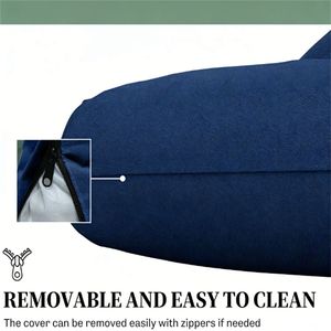 Cuscini per Divano da Esterno Blu Navy, 2 Cuscini per Arredamento da Terrazza - Solo Cuscino - Product Image 4