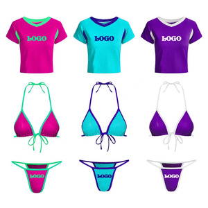 Nouveauté : Ensemble de maillots de bain quatre pièces pour femmes, grandes tailles, vêtements de plage, personnalisable, haute qualité, luxe, marque célèbre - Product Image 3