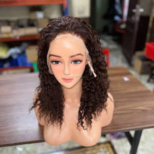 Perruques en cheveux humains en gros, extensions de cheveux naturels vietnamiens bouclés avec dentelle frontale, perruques sans colle pour femmes noires - Product Image 4