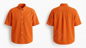 Chemise boutonnée à manches courtes pour homme de qualité supérieure, décontractée, en coton uni, pour le travail, le bureau, l'été, avec poche classique - Product Image 2