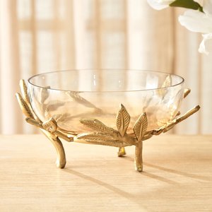 Luxury Decorative Gold Designer Glass serving bowl for wedding birthday party or any event celebration - Product Image 1