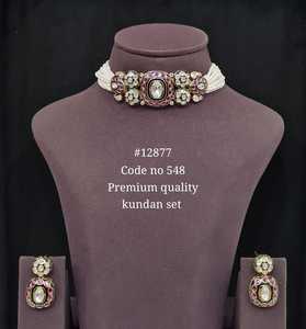 12877Premium Meenakari Kundan Choker <b>Necklace</b> <b>Set</b> with Matching Earrings Gold Plated <b>Pearl</b> Beaded Wedding Jewelry for Women - Product Image 2