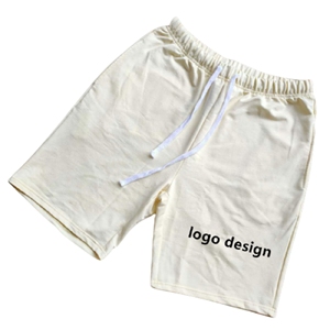 Shorts de sport décontractés pour hommes en coton épais 280 g/m² avec logo personnalisé, respirants – Grande Vente - Product Image 3