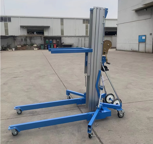 Plataforma elevadora manual de aleación de aluminio con eslinga de cable de acero, capacidad de carga de 350 kg, máquina móvil para el manejo de materiales - Product Image 5