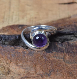 Bague Ronde en Améthyste Violette en Argent Sterling 925, Bijou Élégant en Pierre Précieuse pour Femme, Pierre de Naissance de Février, Cadeau de Saint-Valentin, Vente en Gros - Product Image 3