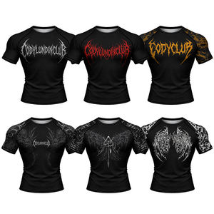 เสื้อรัดกล้ามเนื้อแบบใหม่สำหรับผู้ชาย พิมพ์ลายดิจิตอลตามสั่ง ผ้าถัก 180 กรัม ขายส่ง สำหรับการฝึกซ้อมและการออกกำลังกาย - Product Image 6