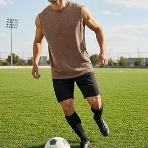 Débardeurs de sport pour hommes sans manches, col rond, décontractés, pour la gym, effet délavé, respirants, coupe ample, athlétiques, pour l'été - Product Image 3