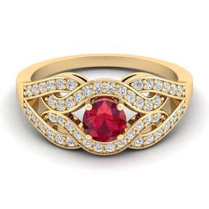 Bague REYES en argent sterling 925 avec rubis rond brillant de 0,5 carat, certifiée GRA, bijoux en moissanite pour femmes - Product Image 6