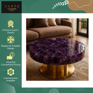 Nouvelles arrivées en stock, meubles de décoration intérieure, designs géométriques organiques personnalisés de haute qualité, pierre d'améthyste, écologiques, faciles à nettoyer - Product Image 6