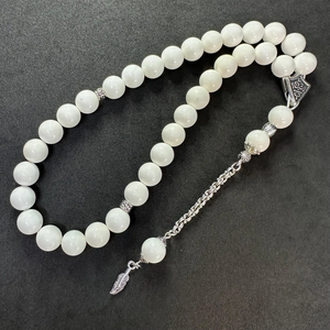 Tasbih de 33 cuentas de piedra de nácar: Cuentas de oración - Product Image 1