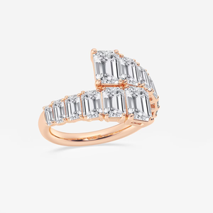 Anillo de Diamantes de Laboratorio con Corte Esmeralda de 4 Quilates de Peso Total, Anillo de Moda con Halo de Diamantes, Anillo de Joyería de Lujo para Mujer - Product Image 4