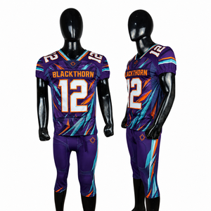 Ensembles d'uniformes de football américain personnalisés, maillots sublimés ajustés pour hommes, équipement 100 % polyester/spandex - Product Image 6
