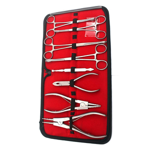 Kit d'outils professionnels de perçage corporel 8 pièces en acier inoxydable allemand, étanche, pour maquillage permanent, pinces pour oreilles, nez et mamelons - Product Image 6