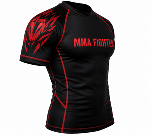 เสื้อรัดกล้ามเนื้อแขนสั้นสำหรับ MMA ยิวยิตสู BJJ ฝึกซ้อมกีฬา ออกแบบพิเศษประสิทธิภาพสูง พิมพ์ลาย HD สำหรับออกกำลังกาย - Product Image 4