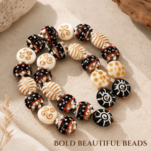 Premium Handmade Lampwork Fancy Glass <b>Beads</b> <b>Bracelet</b> 25mm Disc Design for Jewelry Making Fashion Accessories and Elegant Gift - Product Image 3