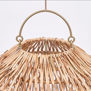 Lámpara Colgante de Lujo de Mimbre en Cascada, Cesta Tejida Natural con Gancho Metálico para Resort, Restaurante, Hotel - Product Image 2