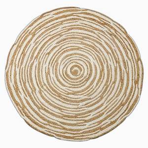 Tapis en jute tressé rond de grande taille, écologique, fibre naturelle, style moderne pour la maison, les salons, composé de jute et de chanvre - Product Image 4