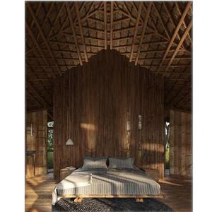 Prix usine Bungalow écologique N2 en bambou préfabriqué, toit en chaume, vue 180°, pour complexe hôtelier, Airbnb, Glamping, et 40 HC Greenhouse Boxes - Product Image 3
