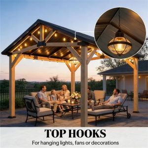 Pergola e Gazebo con Tetto Rigido Nero Grigio per Terrazze - Categoria Prodotti - Product Image 4