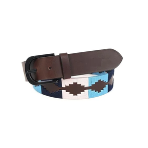 Cinturón de Cuero Genuino para Hombre con Patrón Geométrico, Correa Marrón Casual, Cinturones de Cuero al por Mayor de Fábrica, OEM, Cuero Genuino Polo - Product Image 2