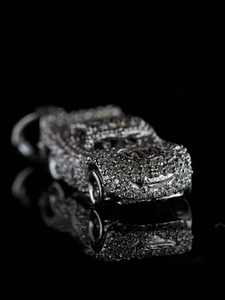 Pendentif Moissanite Luxira Jewels en forme de voiture, thème PZ, plaqué rhodium, charme vintage, cadeau pour homme, bijoux hip-hop, fête - Product Image 3