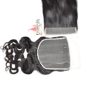 Extensiones de Cabello Humano 100% Indio sin Procesar, con Cierre 7x7, Cutícula Alineada, Tejido de Templo, Sin Procesamiento - Product Image 1