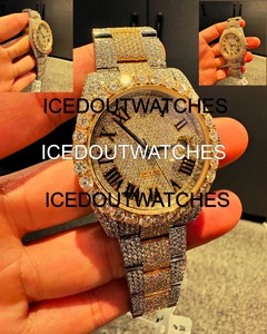 Ensemble de montres de luxe pour homme avec diamants, boîtier en verre, cadran en acier inoxydable, bracelet à fermoir, résistant à l'eau 10 bars - Product Image 1