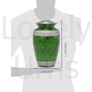 Urne funéraire blanche haut de gamme gravée à la main, capacité de 200 pouces cubes, style américain, construction en nickel et émail - Product Image 6