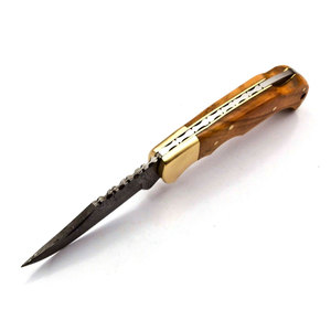 Damascus Steel Pocket Knife Handmade Folding Design Patterned Steel Outdoor <b>Camping</b> Hiking Fishing Travel Utility <b>Tool</b> - Product Image 3