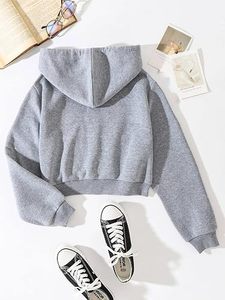 Manufacturer Custom Cropped Zip Hoodie Men's Casual Hooded <b>Sweatshirt</b> Soft Cotton <b>Fleece</b> Cartoon Print <b>Lined</b> Eco-Friendly - Product Image 2
