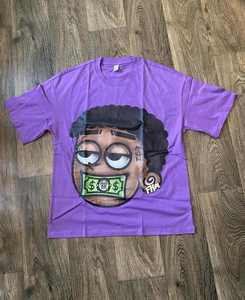 เสื้อยืดสไตล์วินเทจ ลุคดิสเทรส ผ้าคอตตอนฟอกสี เสื้อยืดสตรีทแวร์ลายกราฟิก ประดับคริสตัล ทรงบ็อกซี่ สำหรับผู้ชาย - Product Image 3