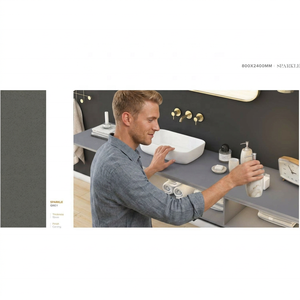 Dalle de porcelaine émaillée noire Marquina 800x2400x18mm sol brillant flair espagnol carreaux de granit en pierre frittée - Product Image 4