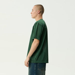 Camiseta de malla holgada de moda urbana para aficionados al fútbol, color verde oscuro, manga corta, cuello redondo, transpirable, estilo holgado - Product Image 4