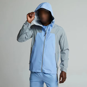 Survêtement à capuche en nylon OEM personnalisé de haute qualité pour hommes, respirant, léger, pour le jogging, vêtements de sport imprimés unis, vente en gros pour l'automne - Product Image 3