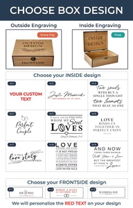 Custom Personalized Wooden Memory Keepsake <b>box</b> <b>Wedding</b> <b>Card</b> <b>Box</b> for Him Her Boyfriend Girlfriend Couple Engagement Christma - Product Image 3