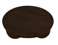 Table basse en bois massif avec finition noyer mat, table ronde pour salon, coin canapé, décoration de meubles modernes pour la maison