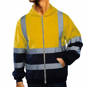 High Visibility Reflective Safety <b>Hoodie</b> for <b>Men</b> ANSI Class 3 Waterproof with Customized Logo Traffic Workwear - Product Image 1