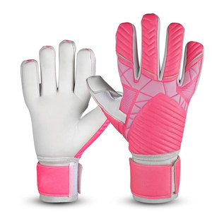 Football Goalkeeper Gloves <b>Full</b> Finger Pink PU Leather Non <b>Slip</b> Breathable Hook And Loop Closure Unisex - Product Image 3
