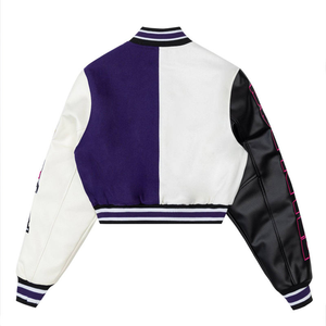 Custom Women's Plus Size Breathable Bomber <b>Jacket</b> with Chenille Embroidery Patches and Wool - Product Image 5