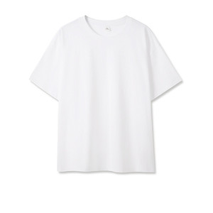 T-shirt en coton blanc surdimensionné pour homme, manches courtes, col rond, jersey uni décontracté, longueur normale - Product Image 1