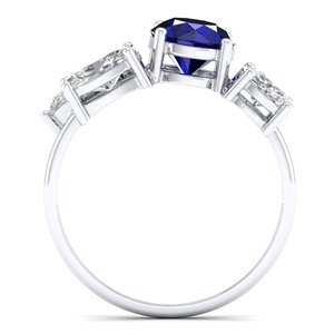 Anillos de Lujo REYES de Plata de Ley 925 con Certificado GRA, Joyería Fina de Moissanita, Corte Redondo, 2.6 Quilates, Gema de Zafiro Azul - Product Image 4